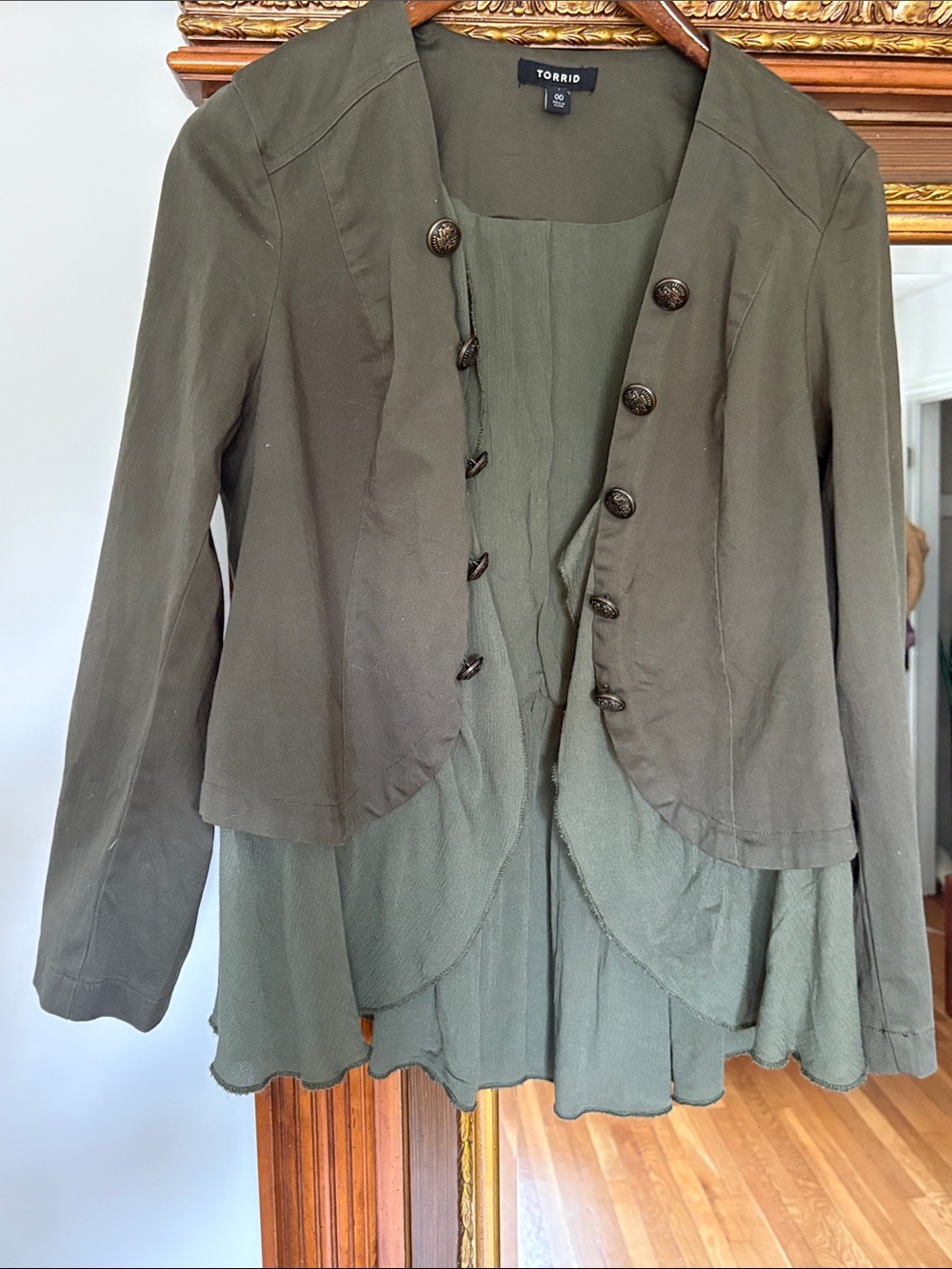 TORRID Twill Military Peplum Open Front Jacket